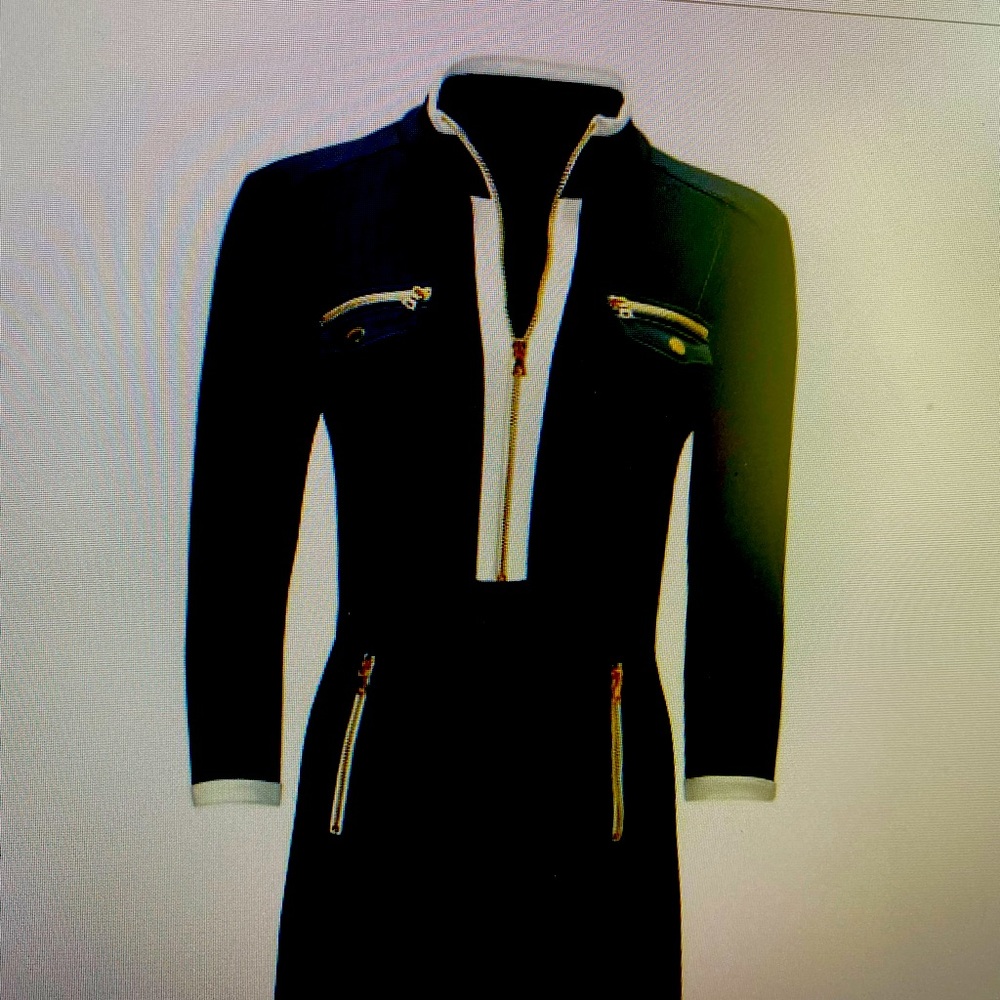 BRAND NEW Boston Proper blue with white around zipper and accent on arms.